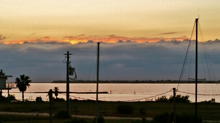 sunset over galveston bay